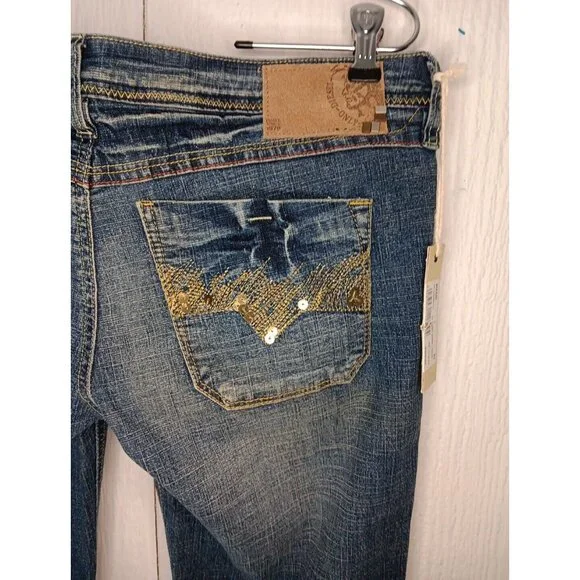 Diesel LOWKY Jeans Womens 28 x 33 Blue Denim Sequin 0071L-STRETCH $320 New - Picture 2 of 10
